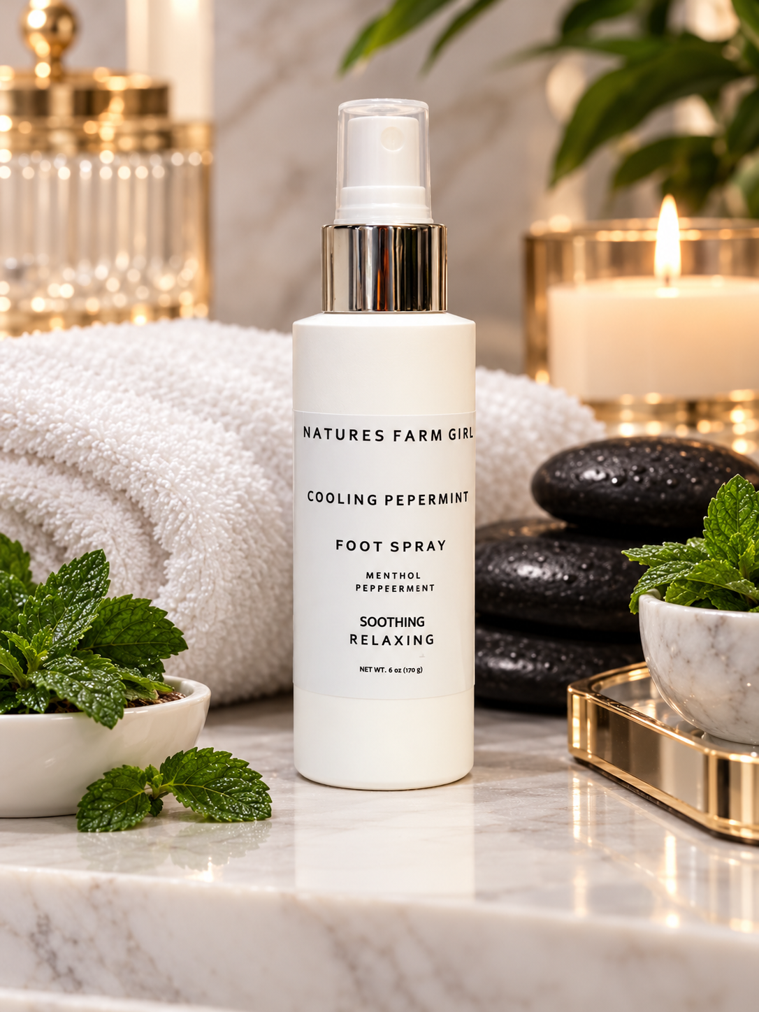 Cooling Peppermint foot Spray Lotion
