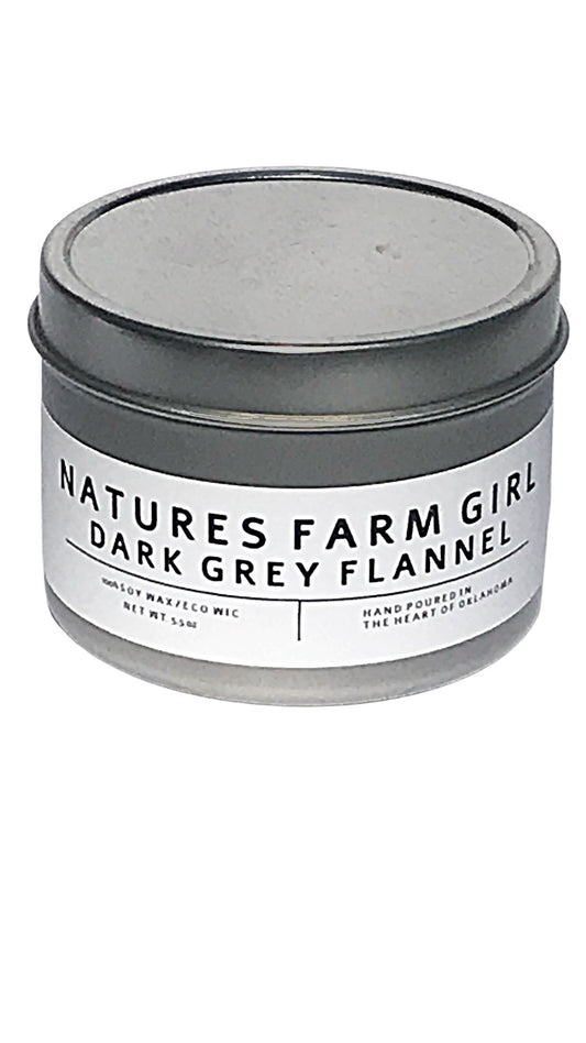 Dark Grey Flannel Tin Candle