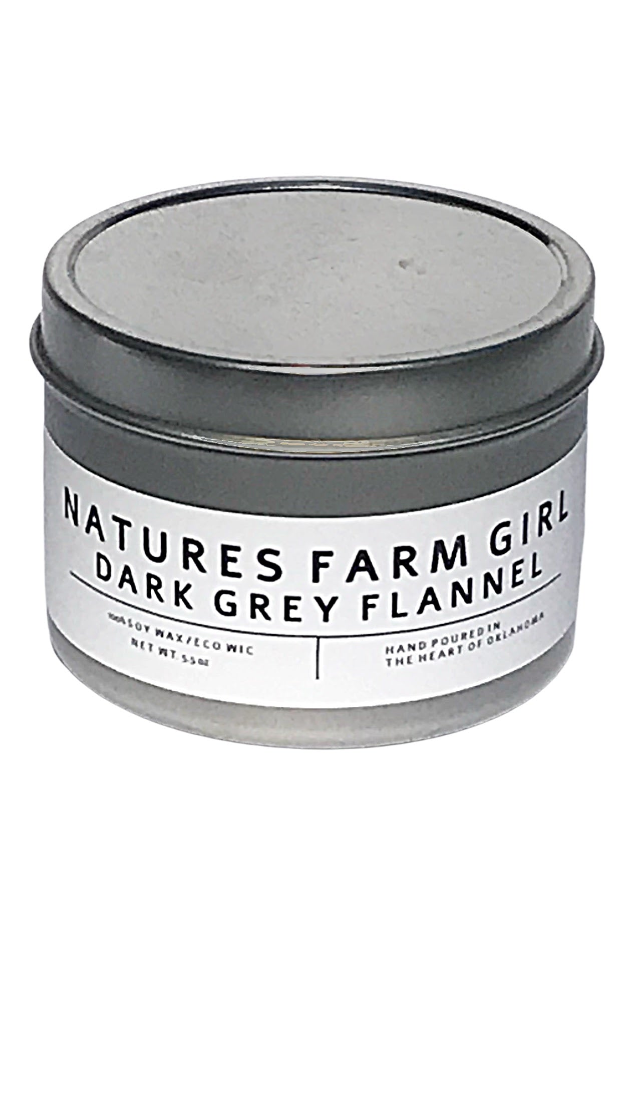 Dark Grey Flannel Tin Candle